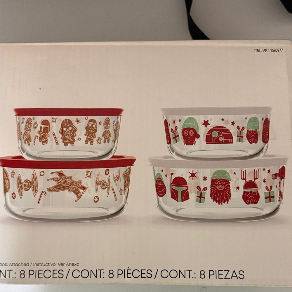 Pyrex Star Wars Glass Containers with Red Lids